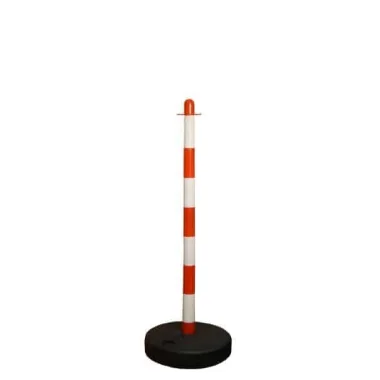 Słupek do łańcucha biało-czerwony