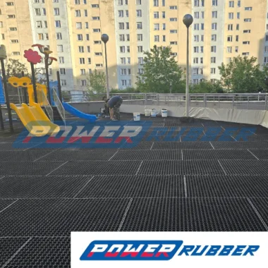 Overgrown mat on the playground