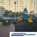 Safe rubber surfaces on playgrounds